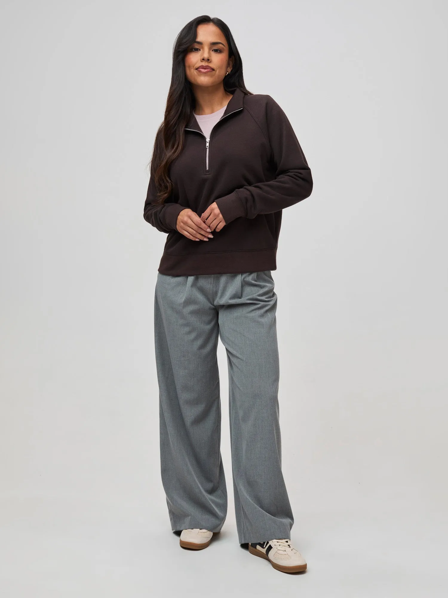 goes with sweatpants Women's Espresso Half Zip