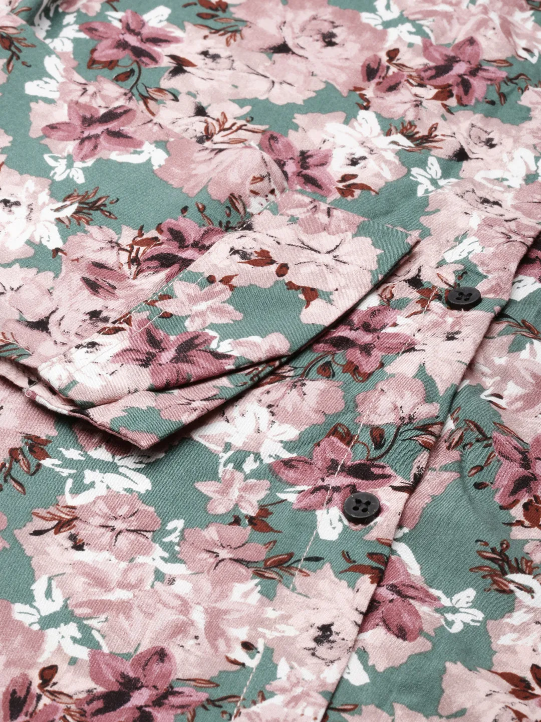 Casual Lines Easy Layering Piece Women's Green Floral Printed Shirt Dress