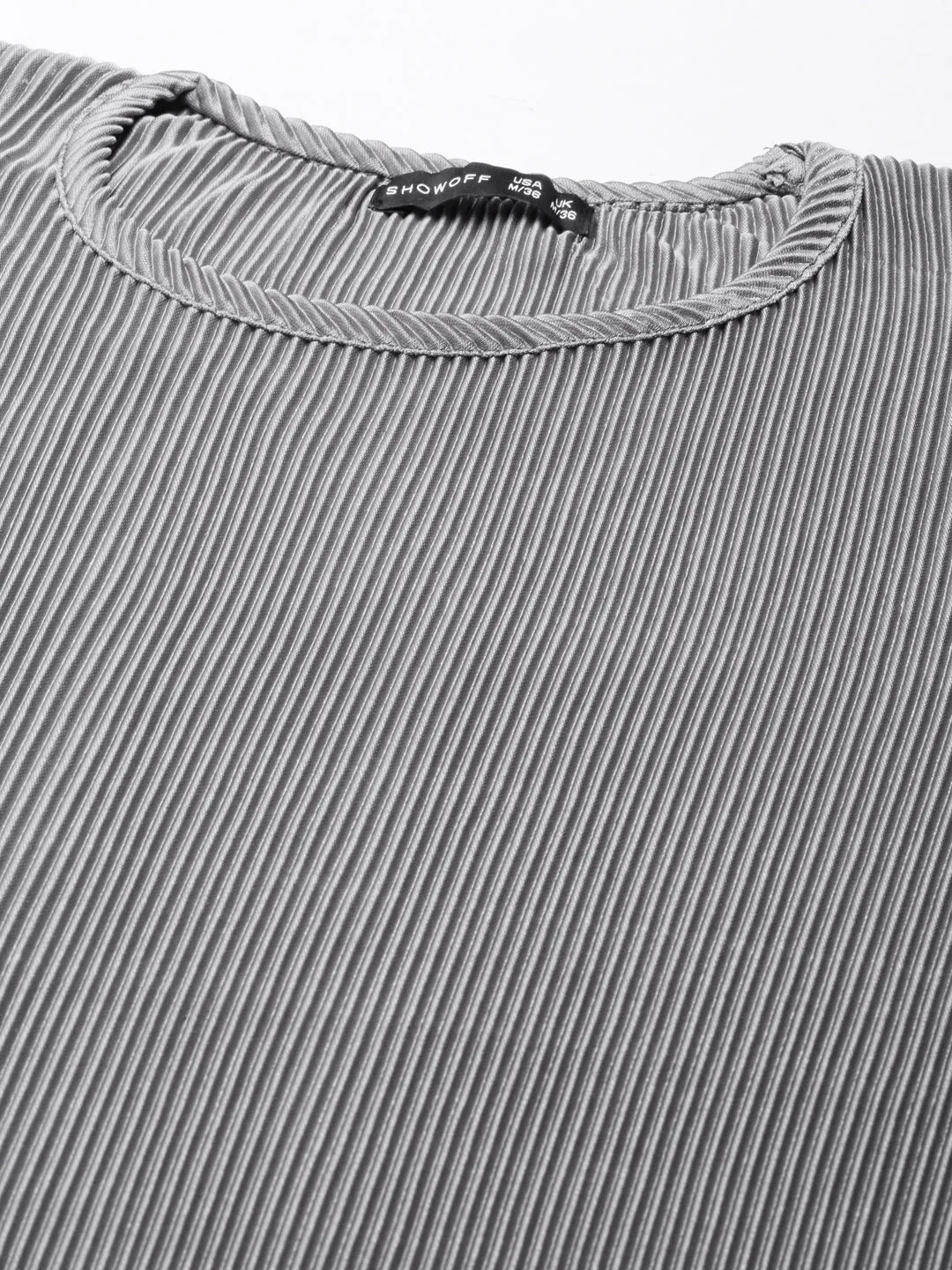 Women's Grey Self Design Satin A-Line Dress Timeless Shape Contemporary Look