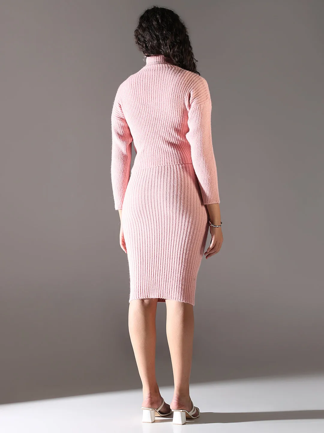 Chic Waist Women's Pink Jumper Dress