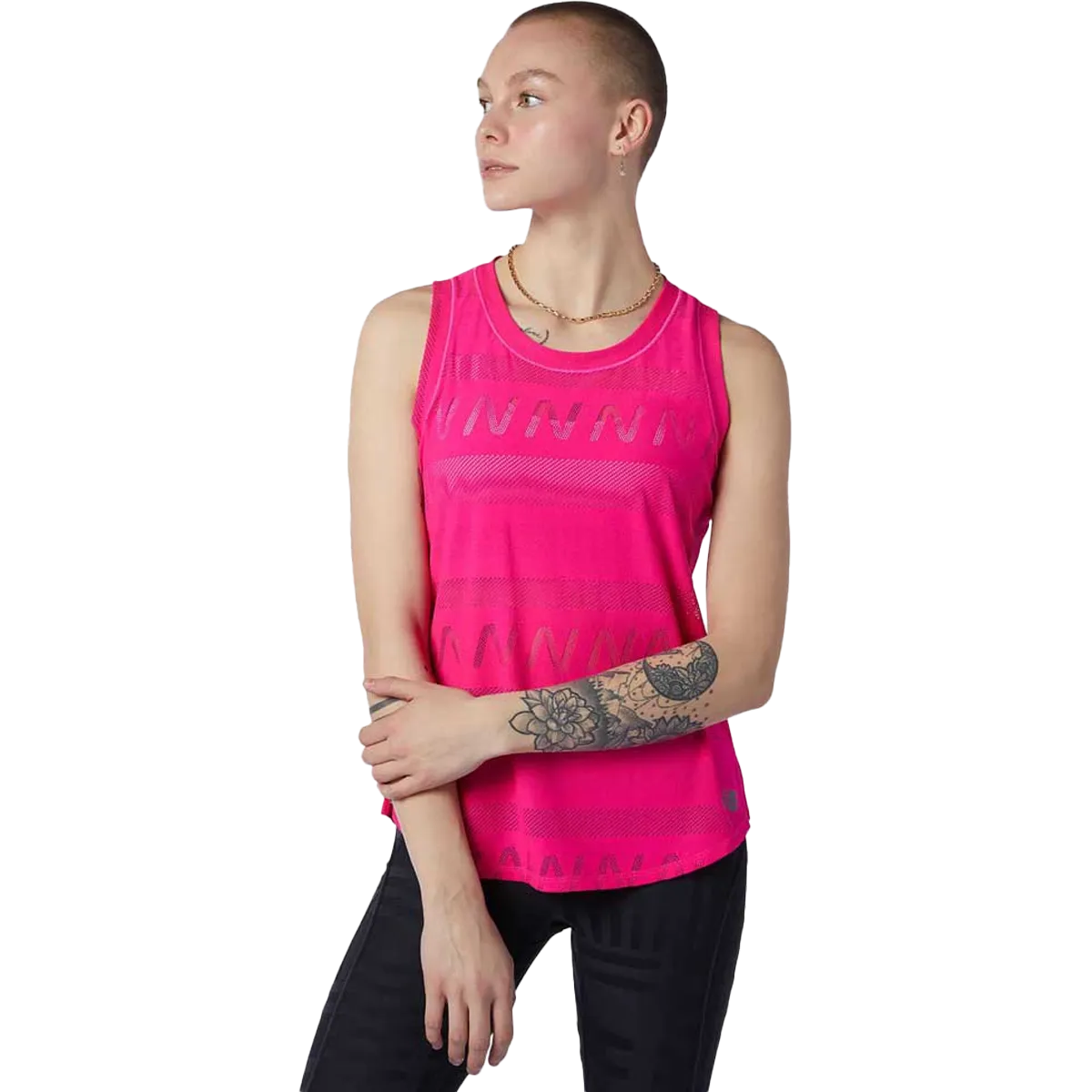 Reinforced Side Seams Traditional Design Women's Q Speed Fuel Jacquard Tank