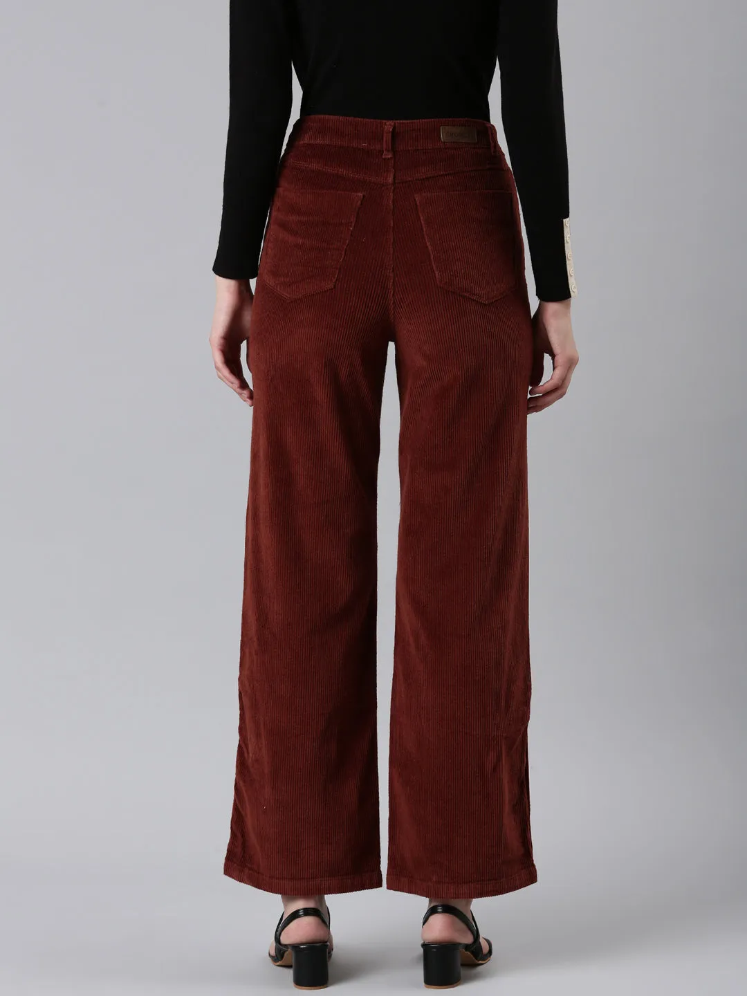 Women's Rust Solid Parallel Trouser quick dry Comfort Wearable