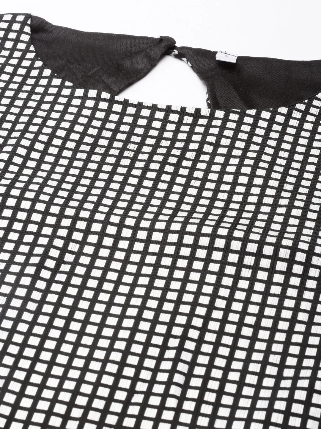 Women's Silver Checked Cut-Out Detailed Bodycon Dress Effortless Touch Playful touch