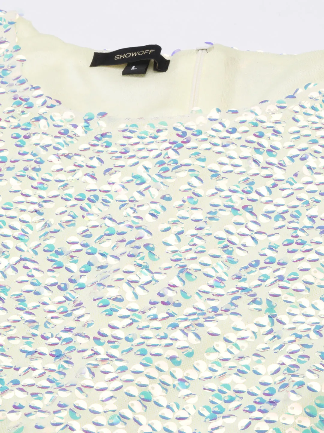 Women's Yellow Sequin Embellished Flutter Sleeves Bodycon Dress All Moments