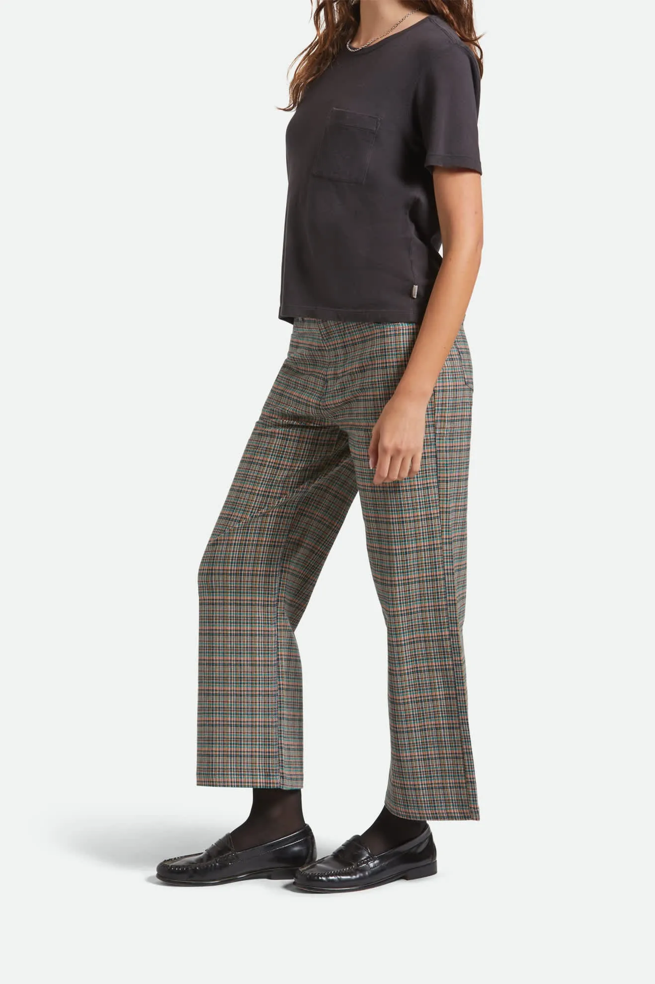 Margo Cropped 5-Pocket Pant - Multi Stripe/Plaid Ultra Soft Blend