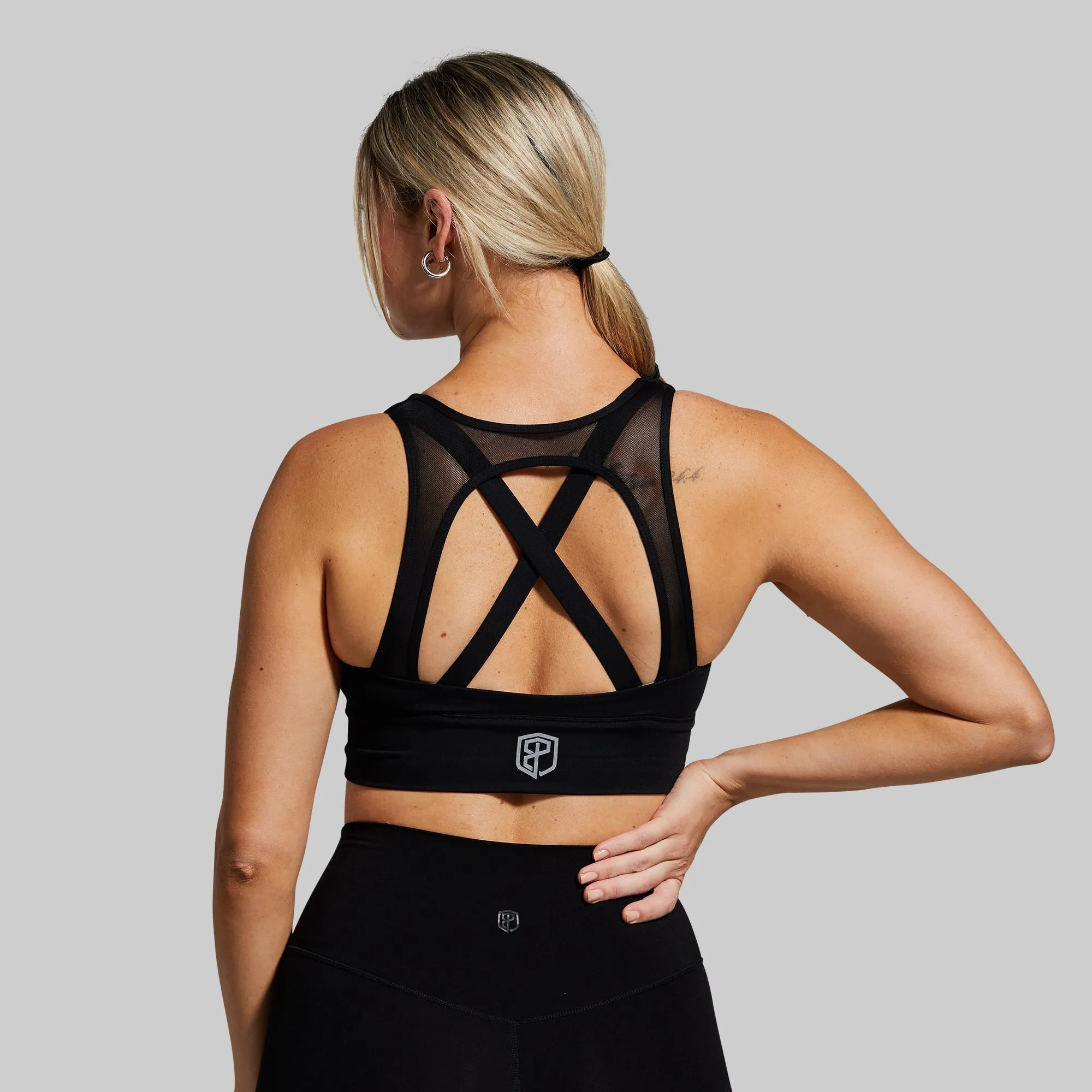 simple design X-Factor Sports Bra (Brand Strength-Black)