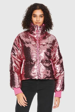 Flexible Elbow Patches Water Resistant Design Puff-O? O-Lab Disco Sequin Down Jacket