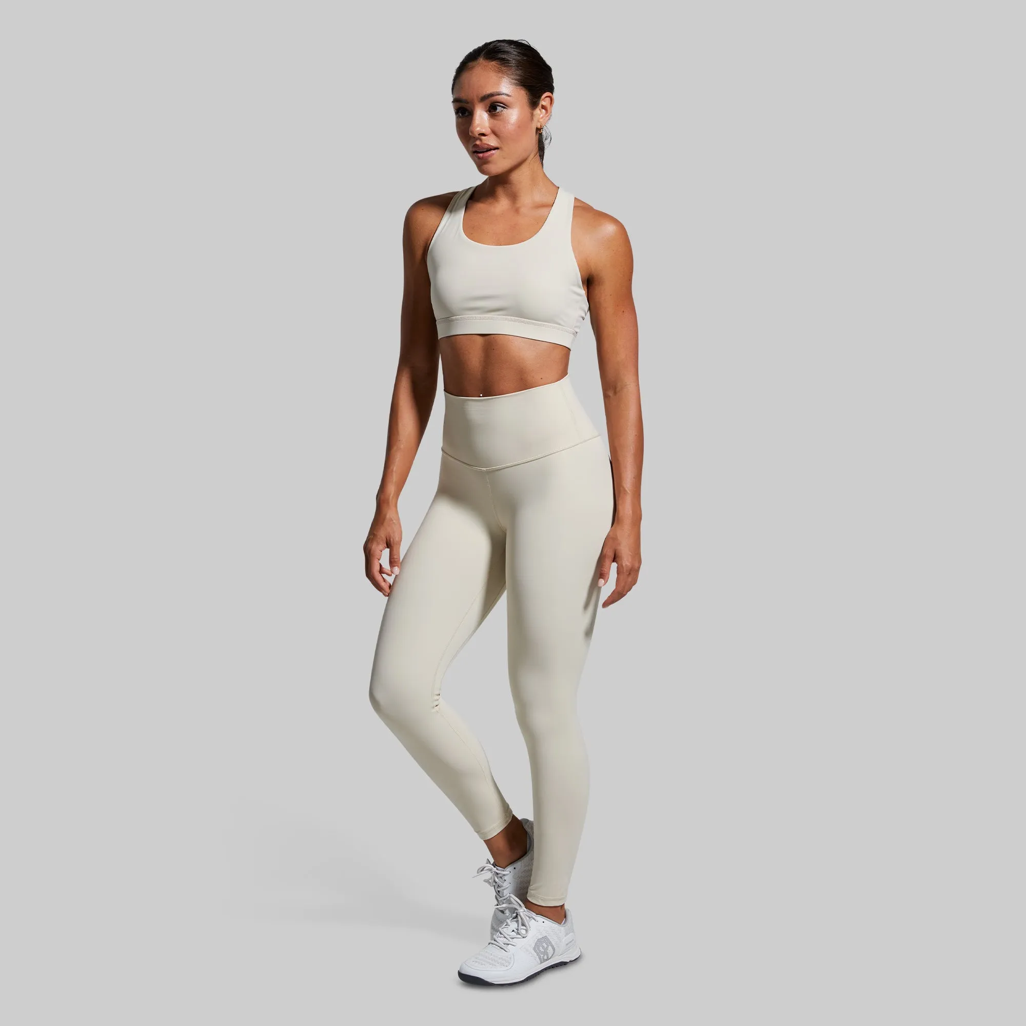 Cap-sleeved Your Essential Sports Bra (Oatmeal)