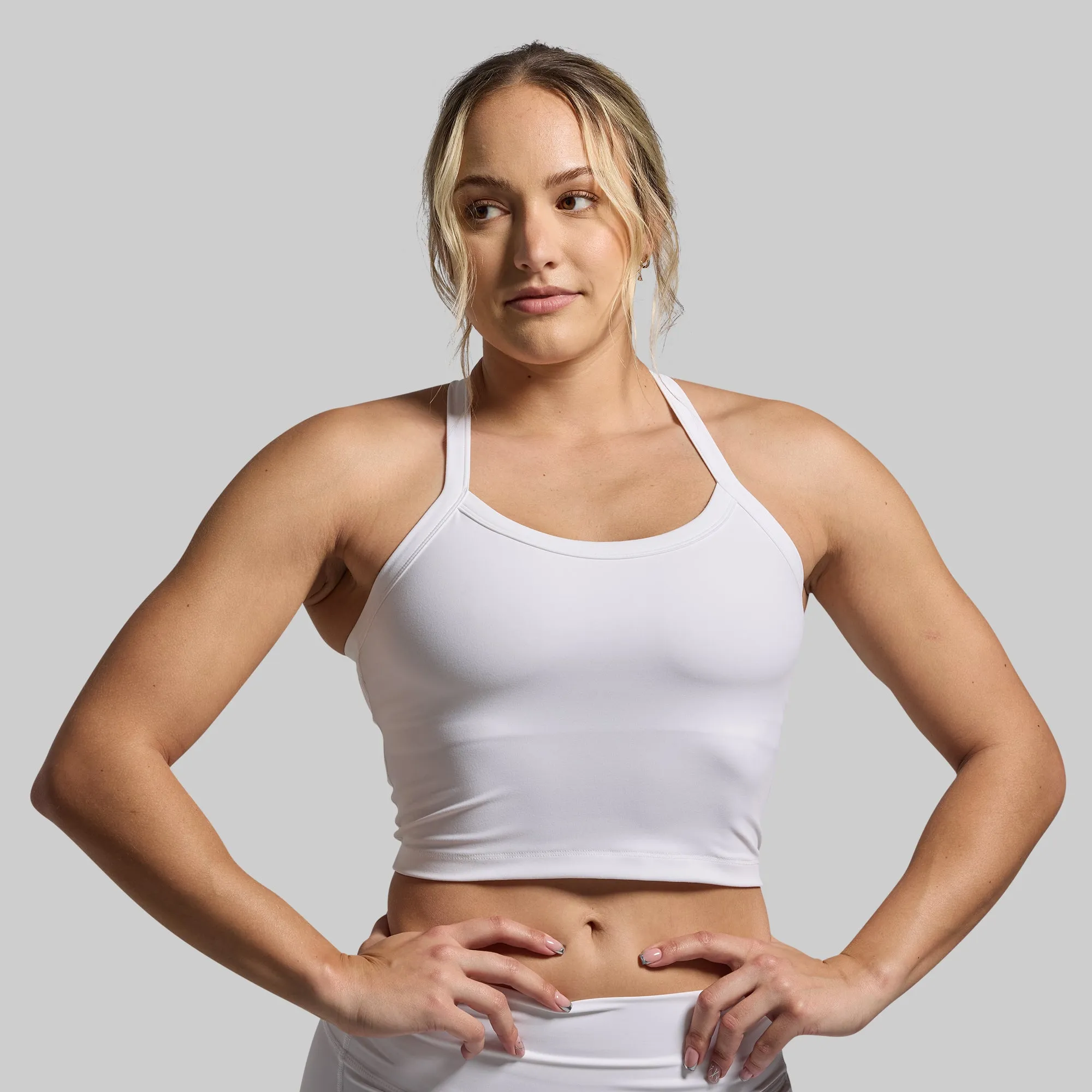 Adjustable Closure Easy Fastening Your Favorite Sports Bra (White)