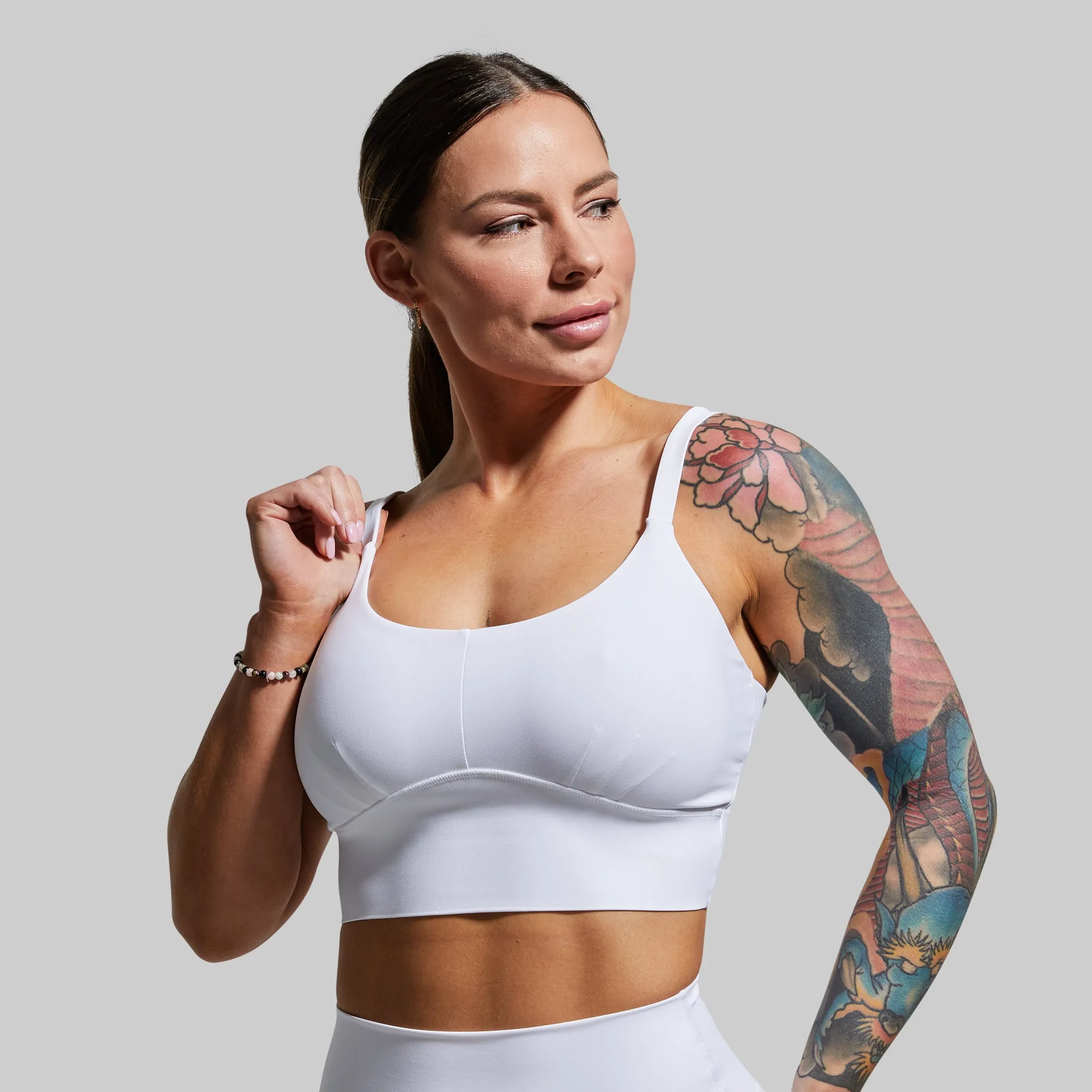 Lightweight Feel Low-intensity workouts Your Go To Sports Bra (White)