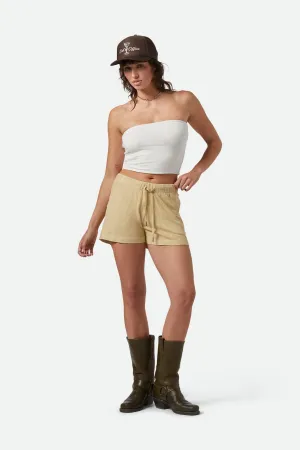 fall shorts Carefree Organic Garment Dyed Lounge Short - Pale Khaki